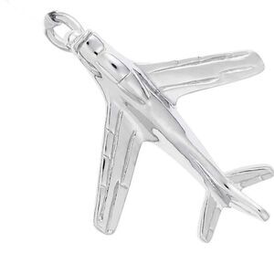Silver Airplane Charm 